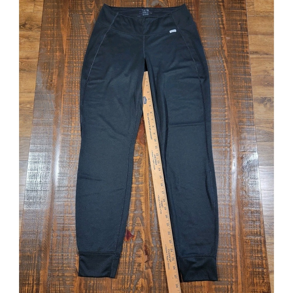 Patagonia Womens Medium Capilene  Fleece Lined Baselayer Legging Pants Black Mid
